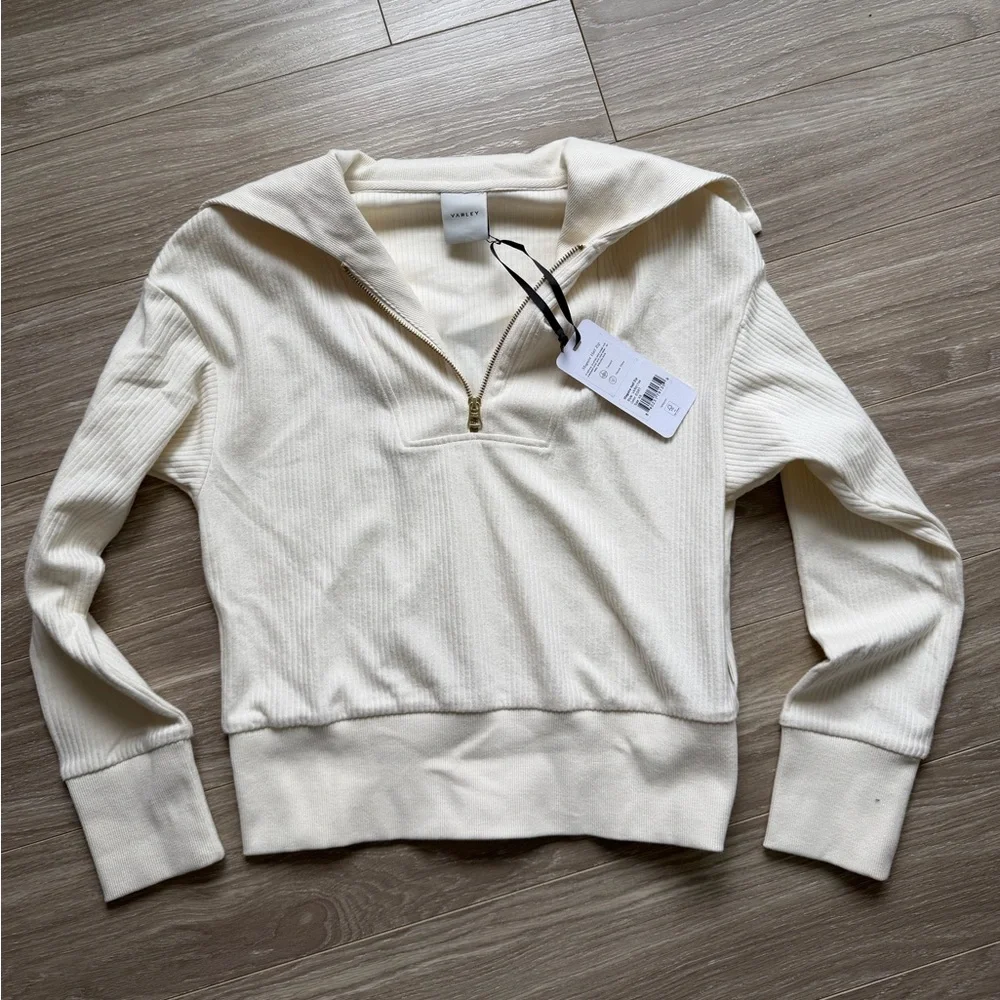 Varley NWT Women’s Maguire Half Zip Sweater Egret Cream Sz XS - Picture 7 of 13